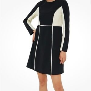 Tuckernuck Black and Cream Long Sleeve Dress
